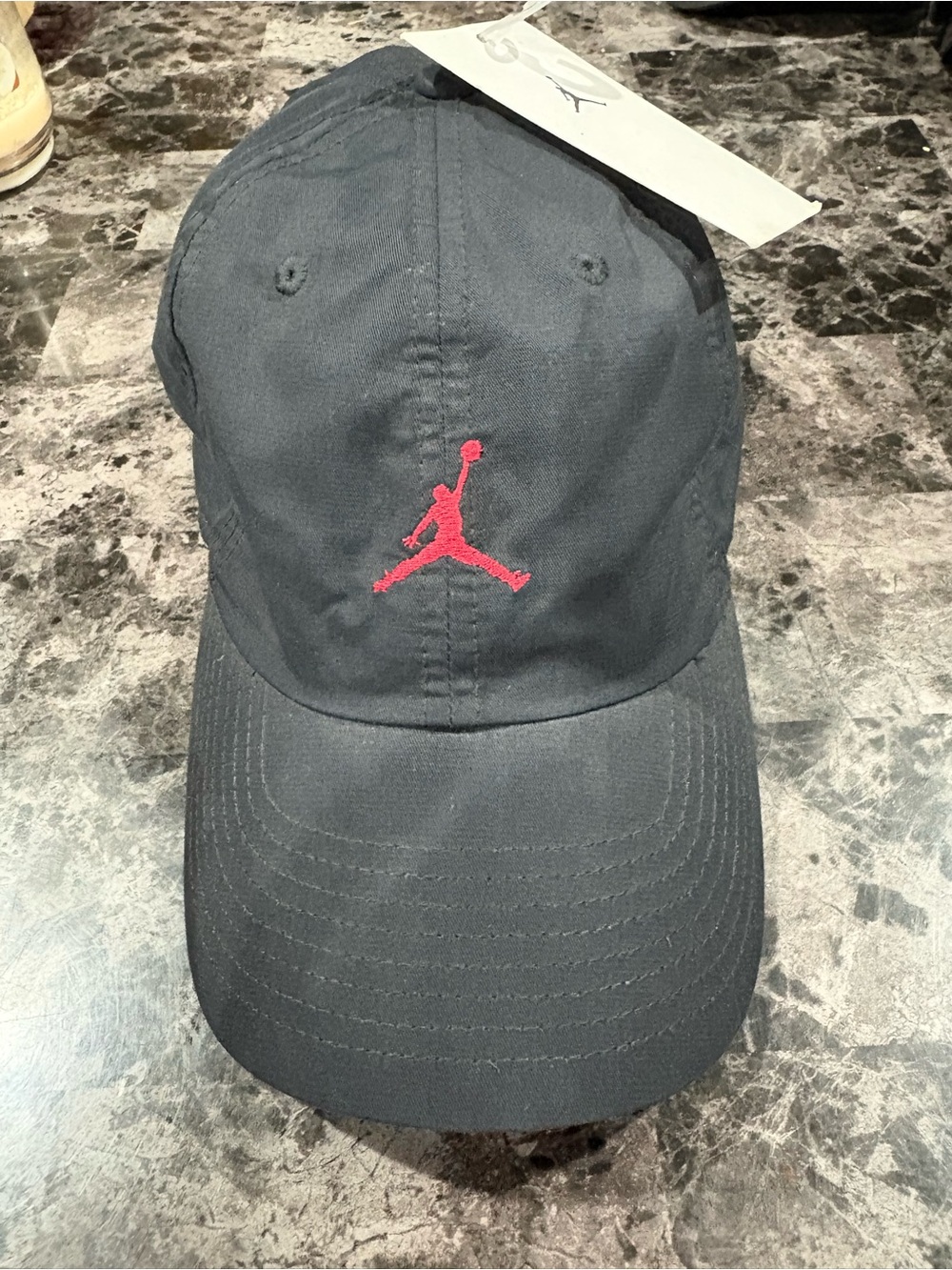 Nike Air Jordan Jumpman Heritage86 Washed Cap Hat Black Gym Red DC3673-011 NWT